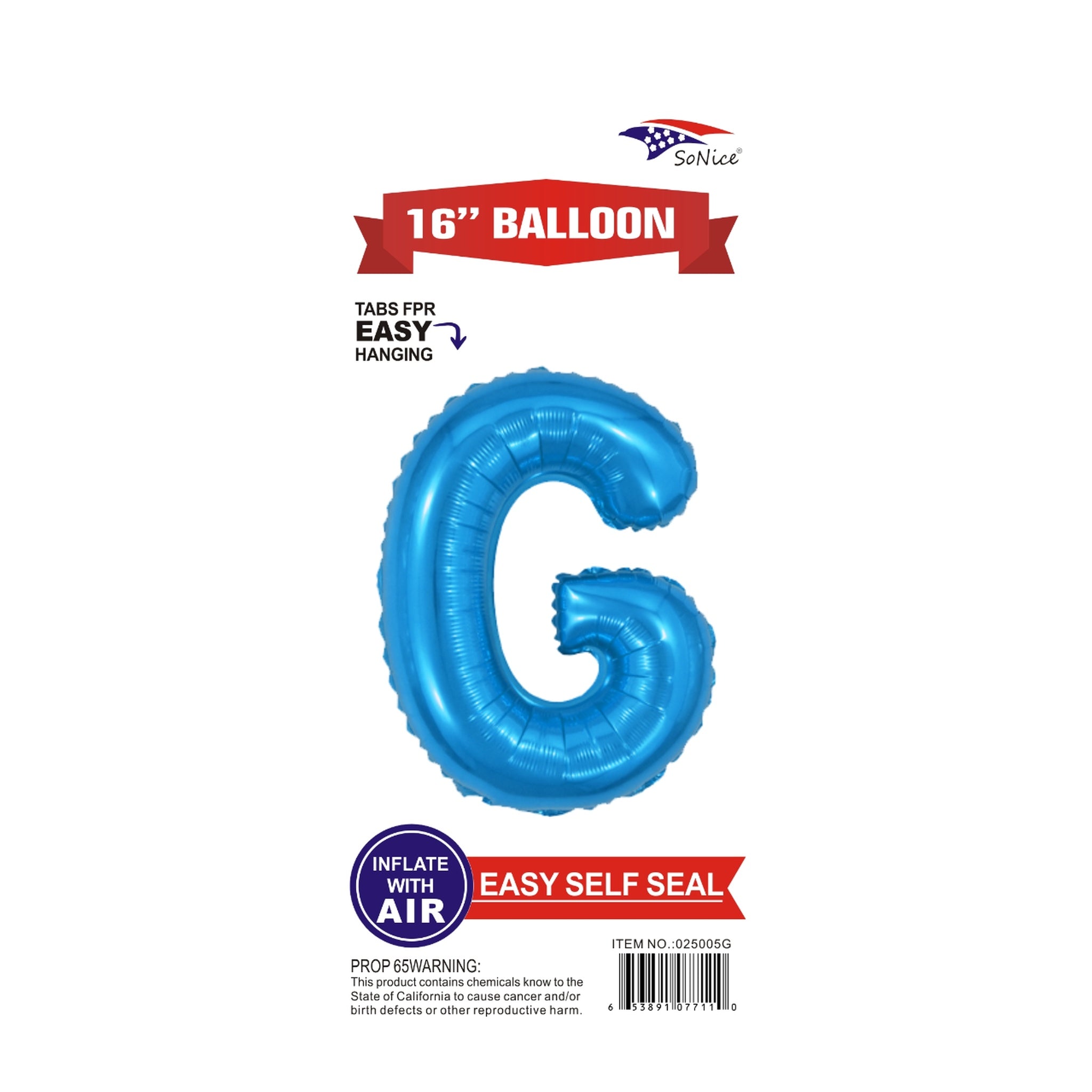 16" Foil Balloon Blue G .